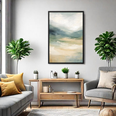 Canvas Wall Art Stretched Over Wooden Frame with Floating Frame and Sky Abstract Painting CV4240 - Al Rugaib Furniture