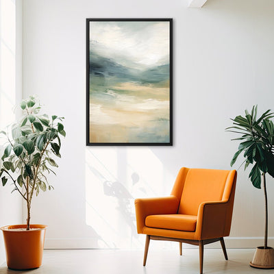 Canvas Wall Art Stretched Over Wooden Frame with Floating Frame and Sky Abstract Painting CV4240 - Al Rugaib Furniture