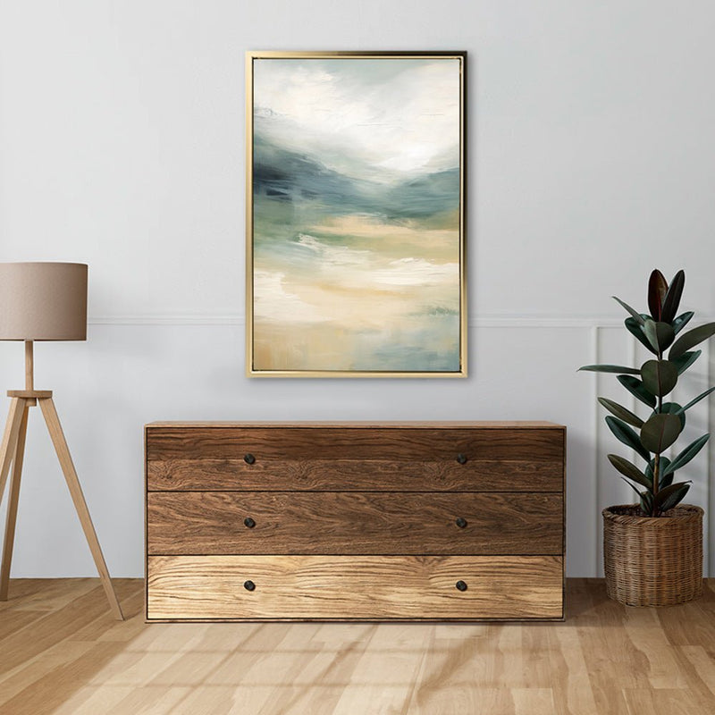Canvas Wall Art Stretched Over Wooden Frame with Floating Frame and Sky Abstract Painting CV4240 - Al Rugaib Furniture