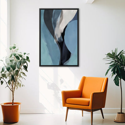 Canvas Wall Art Stretched Over Wooden Frame with Floating Frame and Smoke Abstract Painting CV4241 - Al Rugaib Furniture