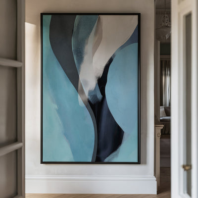 Canvas Wall Art Stretched Over Wooden Frame with Floating Frame and Smoke Abstract Painting CV4241 - Al Rugaib Furniture