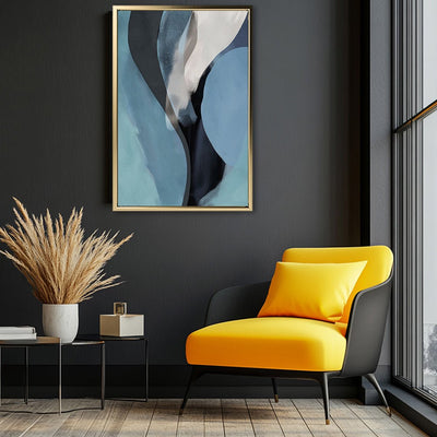 Canvas Wall Art Stretched Over Wooden Frame with Floating Frame and Smoke Abstract Painting CV4241 - Al Rugaib Furniture