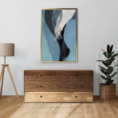 Canvas Wall Art Stretched Over Wooden Frame with Floating Frame and Smoke Abstract Painting CV4241 - Al Rugaib Furniture