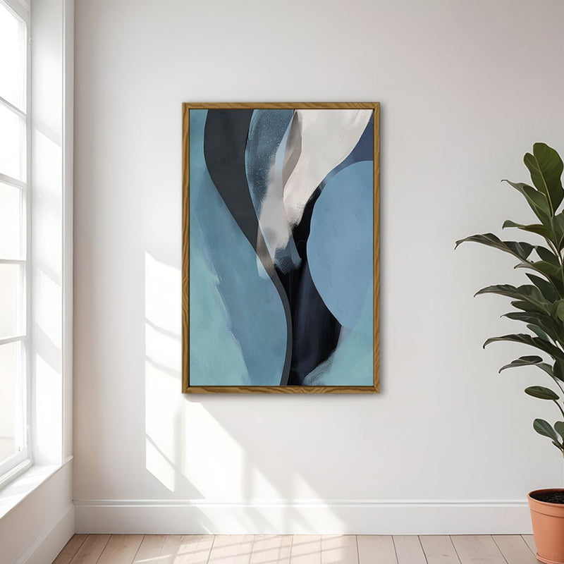 Canvas Wall Art Stretched Over Wooden Frame with Floating Frame and Smoke Abstract Painting CV4241 - Al Rugaib Furniture