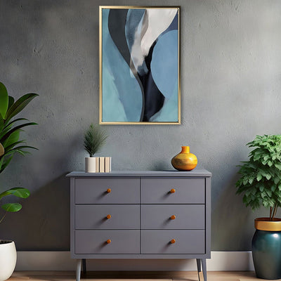 Canvas Wall Art Stretched Over Wooden Frame with Floating Frame and Smoke Abstract Painting CV4241 - Al Rugaib Furniture