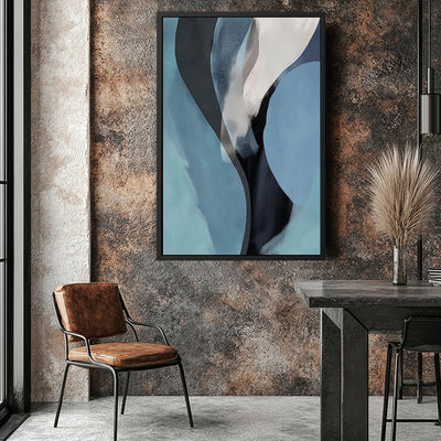 Canvas Wall Art Stretched Over Wooden Frame with Floating Frame and Smoke Abstract Painting CV4241 - Al Rugaib Furniture