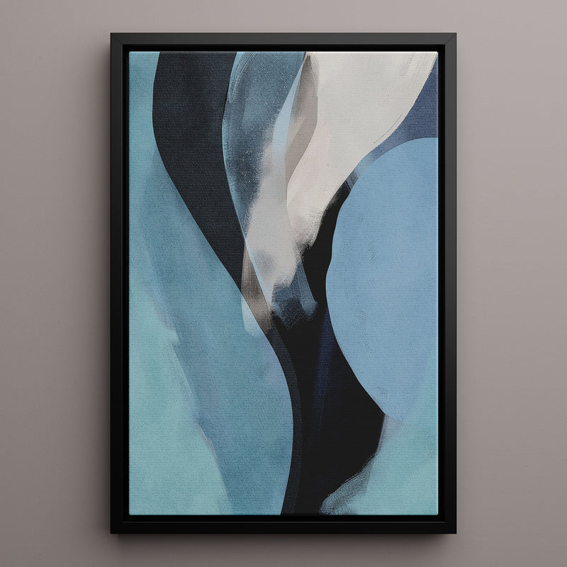 Canvas Wall Art Stretched Over Wooden Frame with Floating Frame and Smoke Abstract Painting CV4241 - Al Rugaib Furniture