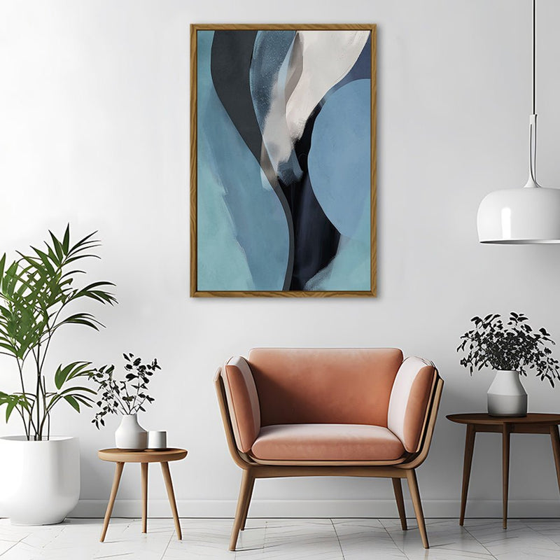 Canvas Wall Art Stretched Over Wooden Frame with Floating Frame and Smoke Abstract Painting CV4241 - Al Rugaib Furniture