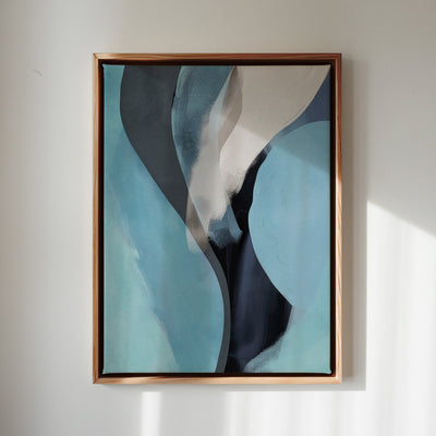 Canvas Wall Art Stretched Over Wooden Frame with Floating Frame and Smoke Abstract Painting CV4241 - Al Rugaib Furniture