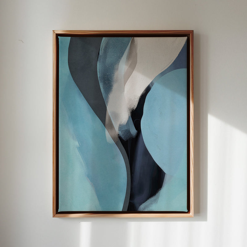 Canvas Wall Art Stretched Over Wooden Frame with Floating Frame and Smoke Abstract Painting CV4241 - Al Rugaib Furniture