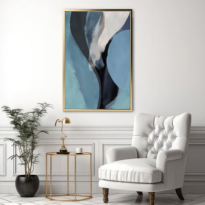 Canvas Wall Art Stretched Over Wooden Frame with Floating Frame and Smoke Abstract Painting CV4241 - Al Rugaib Furniture