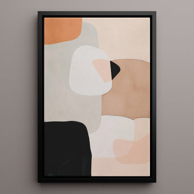 Canvas Wall Art Stretched Over Wooden Frame with Floating Frame and squares Abstract Painting CV4243 - Al Rugaib Furniture