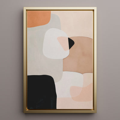 Canvas Wall Art Stretched Over Wooden Frame with Floating Frame and squares Abstract Painting CV4243 - Al Rugaib Furniture