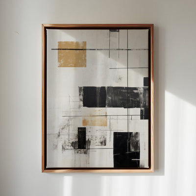 Canvas Wall Art Stretched Over Wooden Frame with Floating Frame and Squares Painting CV4211 - Al Rugaib Furniture