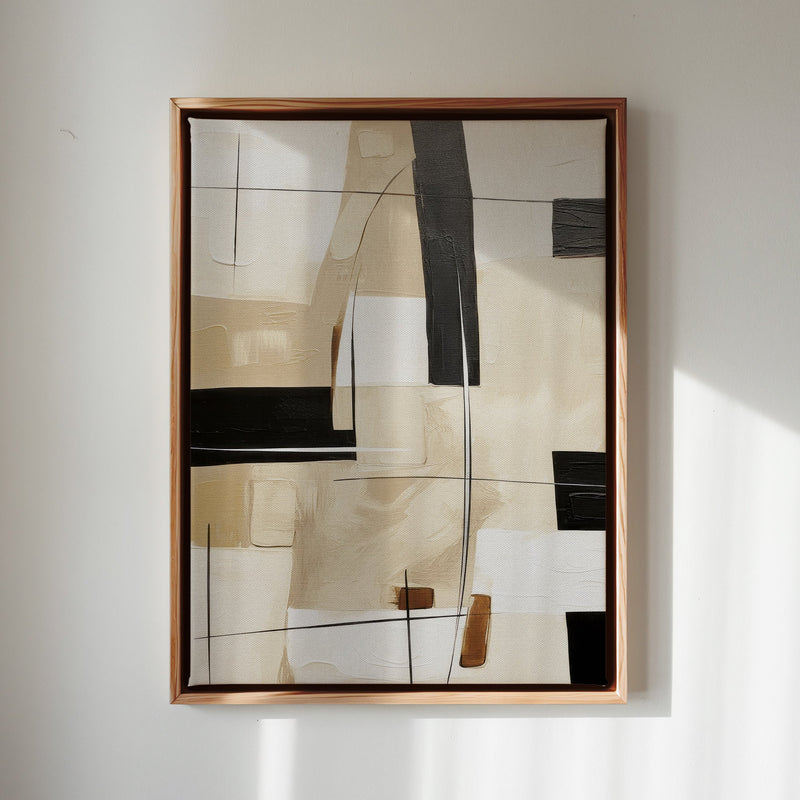 Canvas Wall Art Stretched Over Wooden Frame with Floating Frame and Squares Painting CV4244 - Al Rugaib Furniture