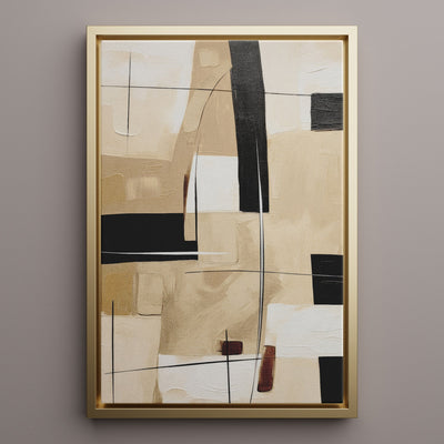 Canvas Wall Art Stretched Over Wooden Frame with Floating Frame and Squares Painting CV4244 - Al Rugaib Furniture
