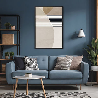 Canvas Wall Art Stretched Over Wooden Frame with Floating Frame and Stripes Painting CV4245 - Al Rugaib Furniture