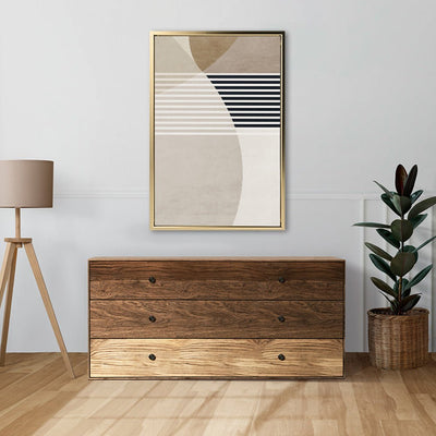 Canvas Wall Art Stretched Over Wooden Frame with Floating Frame and Stripes Painting CV4245 - Al Rugaib Furniture