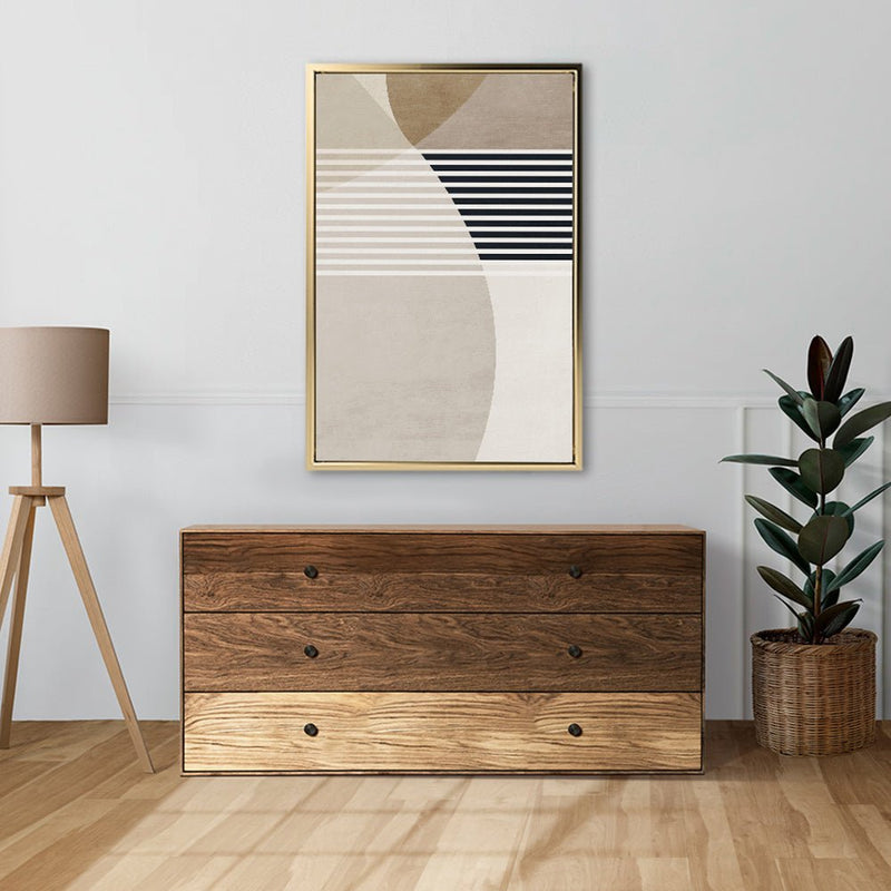 Canvas Wall Art Stretched Over Wooden Frame with Floating Frame and Stripes Painting CV4245 - Al Rugaib Furniture