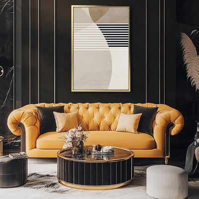 Canvas Wall Art Stretched Over Wooden Frame with Floating Frame and Stripes Painting CV4245 - Al Rugaib Furniture