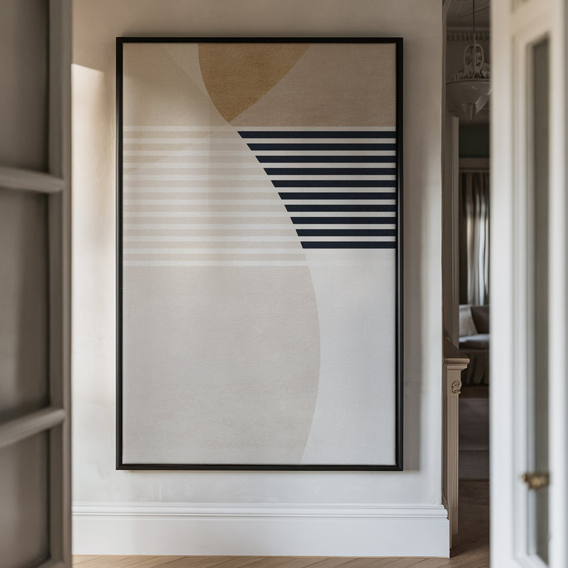 Canvas Wall Art Stretched Over Wooden Frame with Floating Frame and Stripes Painting CV4245 - Al Rugaib Furniture