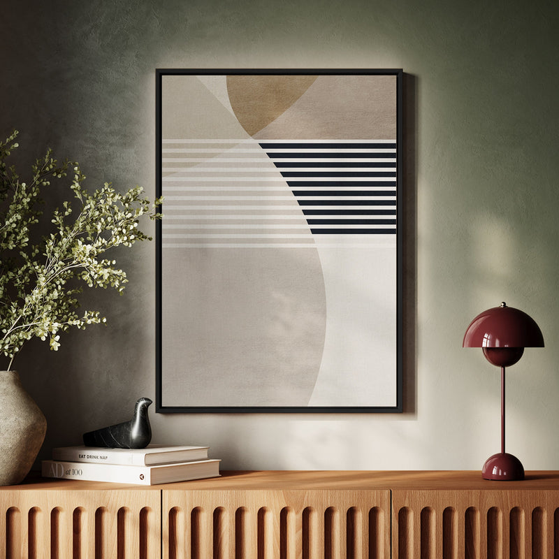 Canvas Wall Art Stretched Over Wooden Frame with Floating Frame and Stripes Painting CV4245 - Al Rugaib Furniture