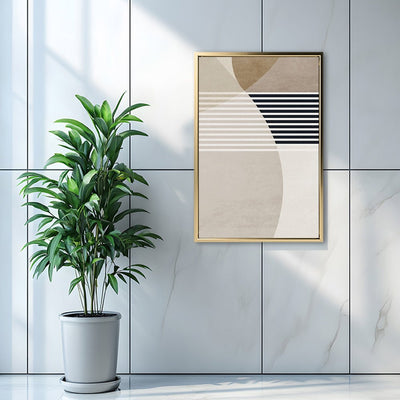 Canvas Wall Art Stretched Over Wooden Frame with Floating Frame and Stripes Painting CV4245 - Al Rugaib Furniture