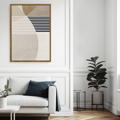 Canvas Wall Art Stretched Over Wooden Frame with Floating Frame and Stripes Painting CV4245 - Al Rugaib Furniture