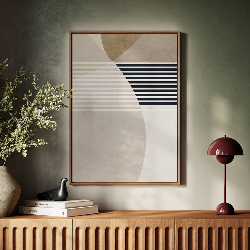 Canvas Wall Art Stretched Over Wooden Frame with Floating Frame and Stripes Painting CV4245 - Al Rugaib Furniture