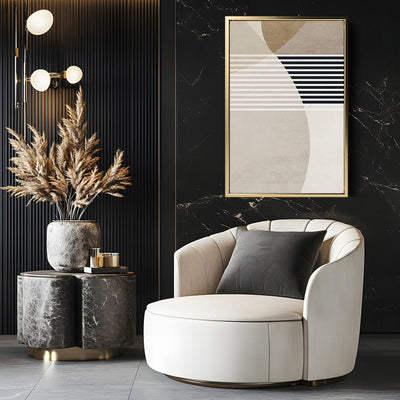 Canvas Wall Art Stretched Over Wooden Frame with Floating Frame and Stripes Painting CV4245 - Al Rugaib Furniture