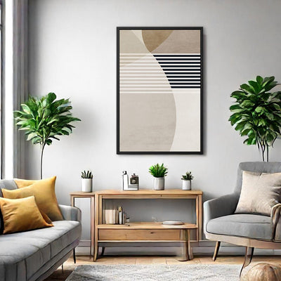 Canvas Wall Art Stretched Over Wooden Frame with Floating Frame and Stripes Painting CV4245 - Al Rugaib Furniture