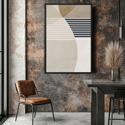 Canvas Wall Art Stretched Over Wooden Frame with Floating Frame and Stripes Painting CV4245 - Al Rugaib Furniture