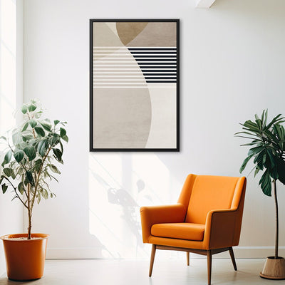 Canvas Wall Art Stretched Over Wooden Frame with Floating Frame and Stripes Painting CV4245 - Al Rugaib Furniture