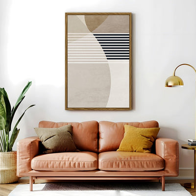 Canvas Wall Art Stretched Over Wooden Frame with Floating Frame and Stripes Painting CV4245 - Al Rugaib Furniture
