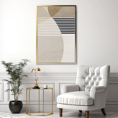 Canvas Wall Art Stretched Over Wooden Frame with Floating Frame and Stripes Painting CV4245 - Al Rugaib Furniture