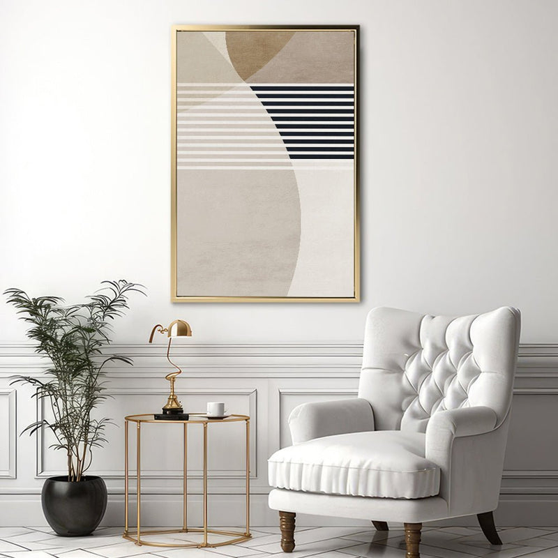 Canvas Wall Art Stretched Over Wooden Frame with Floating Frame and Stripes Painting CV4245 - Al Rugaib Furniture