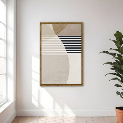 Canvas Wall Art Stretched Over Wooden Frame with Floating Frame and Stripes Painting CV4245 - Al Rugaib Furniture