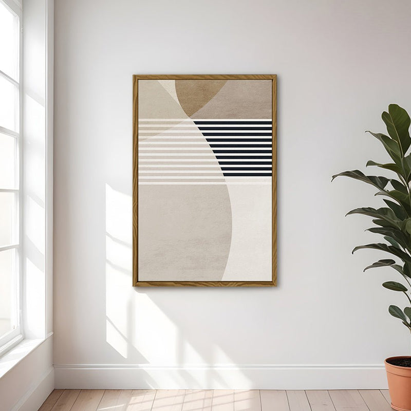Canvas Wall Art Stretched Over Wooden Frame with Floating Frame and Stripes Painting CV4245 - Al Rugaib Furniture
