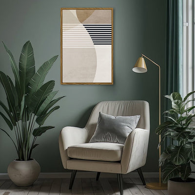 Canvas Wall Art Stretched Over Wooden Frame with Floating Frame and Stripes Painting CV4245 - Al Rugaib Furniture