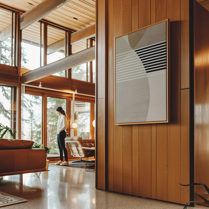 Canvas Wall Art Stretched Over Wooden Frame with Floating Frame and Stripes Painting CV4245 - Al Rugaib Furniture