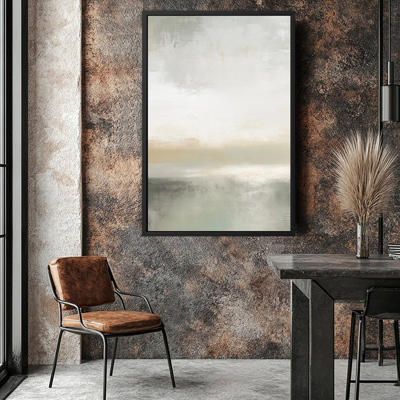 Canvas Wall Art Stretched Over Wooden Frame with Floating Frame and Sunrise Abstract Painting CV4247 - Al Rugaib Furniture