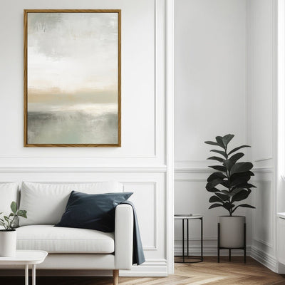 Canvas Wall Art Stretched Over Wooden Frame with Floating Frame and Sunrise Abstract Painting CV4247 - Al Rugaib Furniture