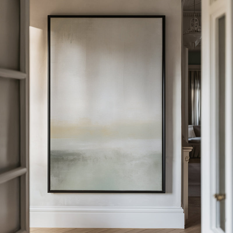 Canvas Wall Art Stretched Over Wooden Frame with Floating Frame and Sunrise Abstract Painting CV4247 - Al Rugaib Furniture