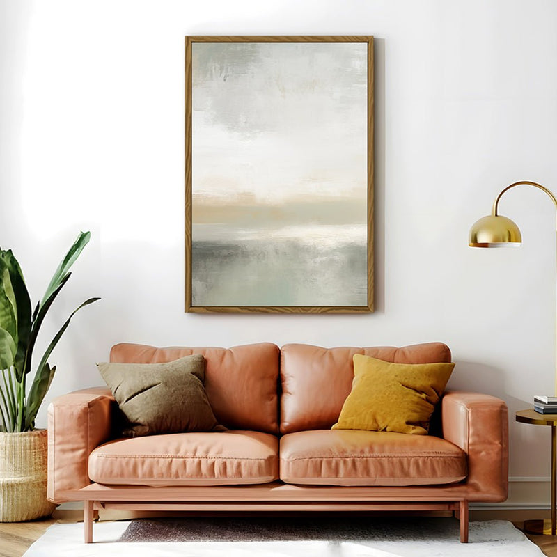 Canvas Wall Art Stretched Over Wooden Frame with Floating Frame and Sunrise Abstract Painting CV4247 - Al Rugaib Furniture