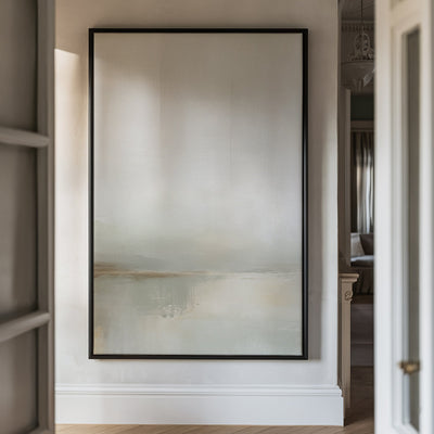 Canvas Wall Art Stretched Over Wooden Frame with Floating Frame and Sunrise On The Lake Painting CV4248 - Al Rugaib Furniture