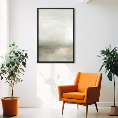 Canvas Wall Art Stretched Over Wooden Frame with Floating Frame and Sunrise On The Lake Painting CV4248 - Al Rugaib Furniture