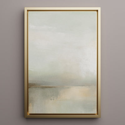 Canvas Wall Art Stretched Over Wooden Frame with Floating Frame and Sunrise On The Lake Painting CV4248 - Al Rugaib Furniture