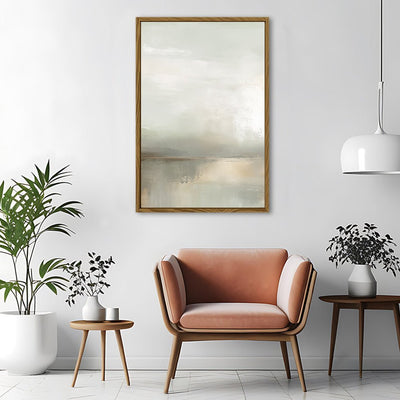 Canvas Wall Art Stretched Over Wooden Frame with Floating Frame and Sunrise On The Lake Painting CV4248 - Al Rugaib Furniture