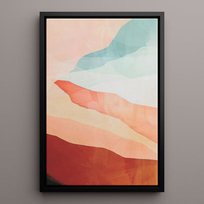 Canvas Wall Art Stretched Over Wooden Frame with Floating Frame and Sunset Abstract Painting CV4249 - Al Rugaib Furniture