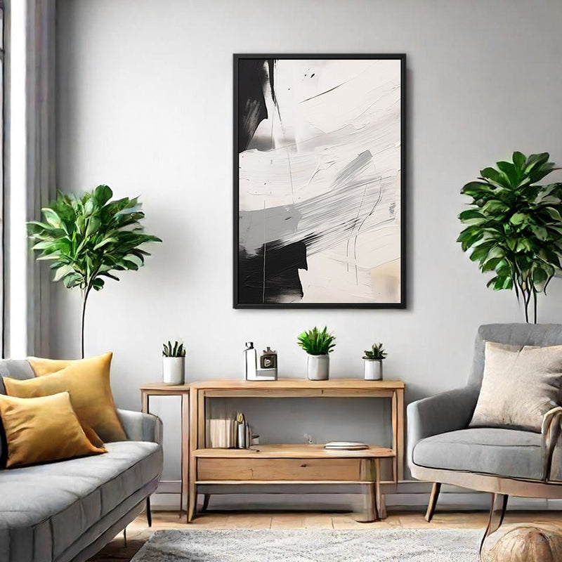 Canvas Wall Art Stretched Over Wooden Frame with Floating Frame and Touch Of Black Painting CV4251 - Al Rugaib Furniture